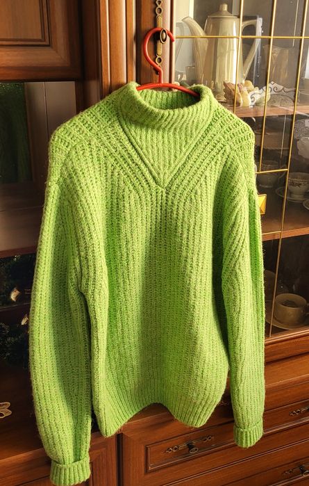 Pulover dama foarte gros, verde