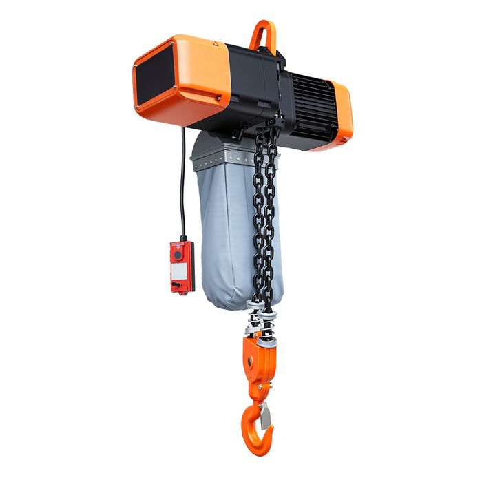 Palan electric cu lant 5000 kg, ridicare 9,1 m, trifazat 380-415 V, lant dublu G100, telecomanda fara fir 100 m