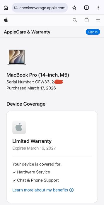 MacBook Pro 14 M5 16/1TB 4 цикла