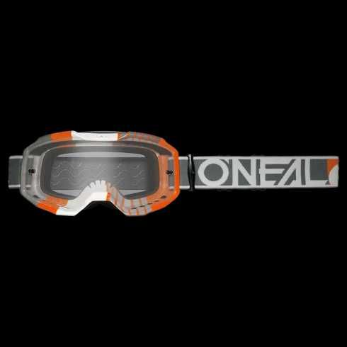 Мотокрос очила O'NEAL B-10 DUPLEX White/Gray/Orange - CLEAR V.24