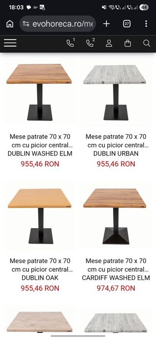 Masa inox, masa terasa, scaune, umbrele