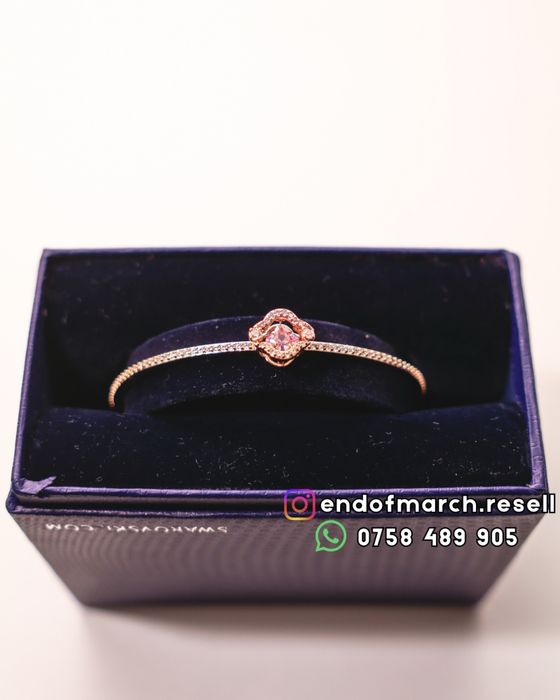 Bratara Swarovski Una Bangle Clover rose gold