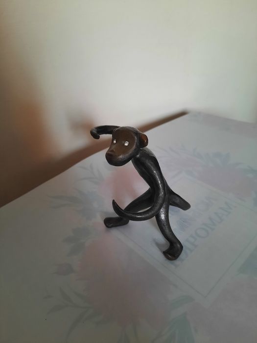 Статуэтка обезьянка СССР бронза-литье. Винтаж