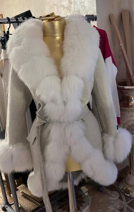 Palton blana naturala