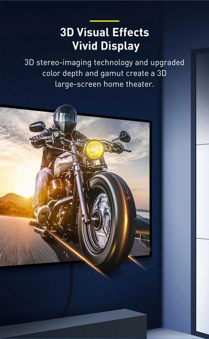 BASEUS Кабель 8K/60Hz 4K/120HZ 48Gbps HDMI to HDMI Cable for PS5 PS4