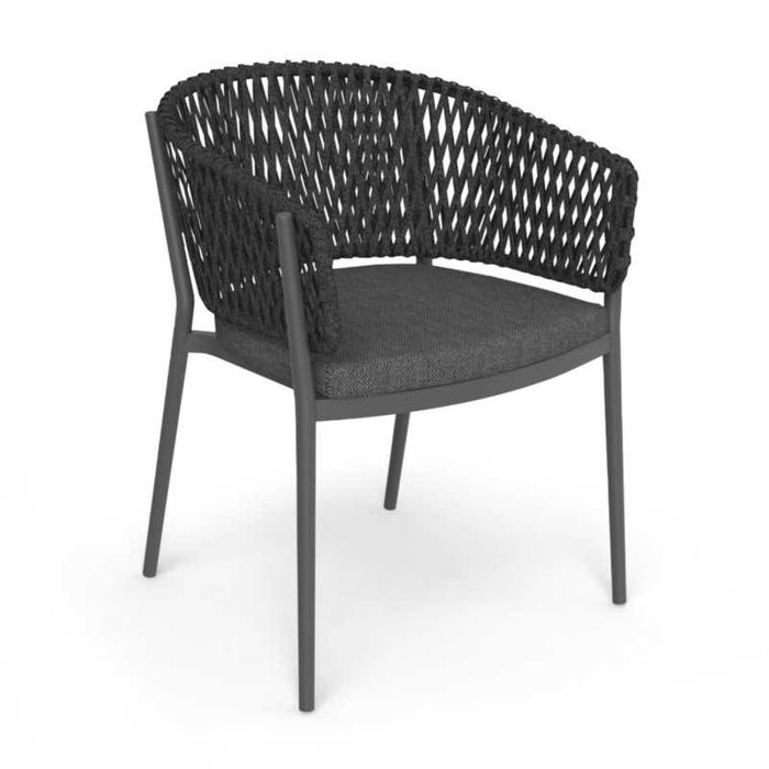 Трапезен стол Camellia, Червен, Кремав, Сив, Текстил, 77.5х78.5х76см.