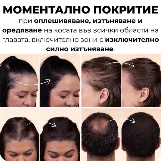 Пудра за коса - прикрива корени, оредяване и изтъняване на косата