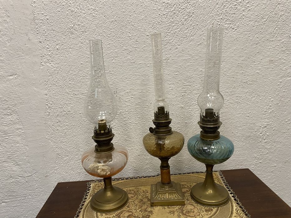 Френскa газенa лампa с месингова основа