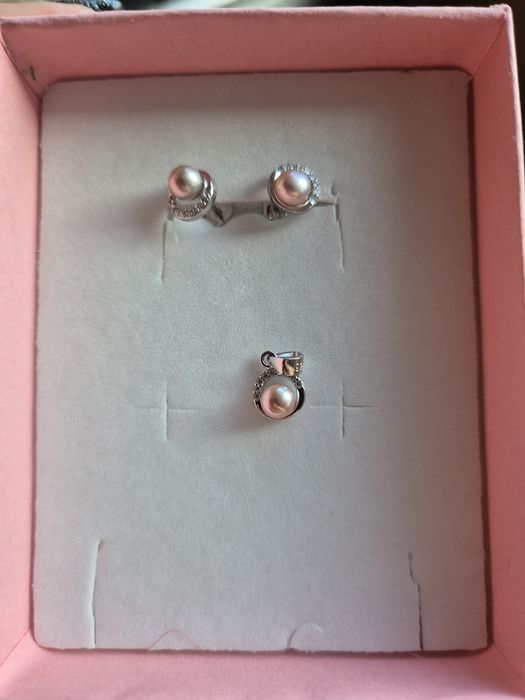 Сребърен комплект перли