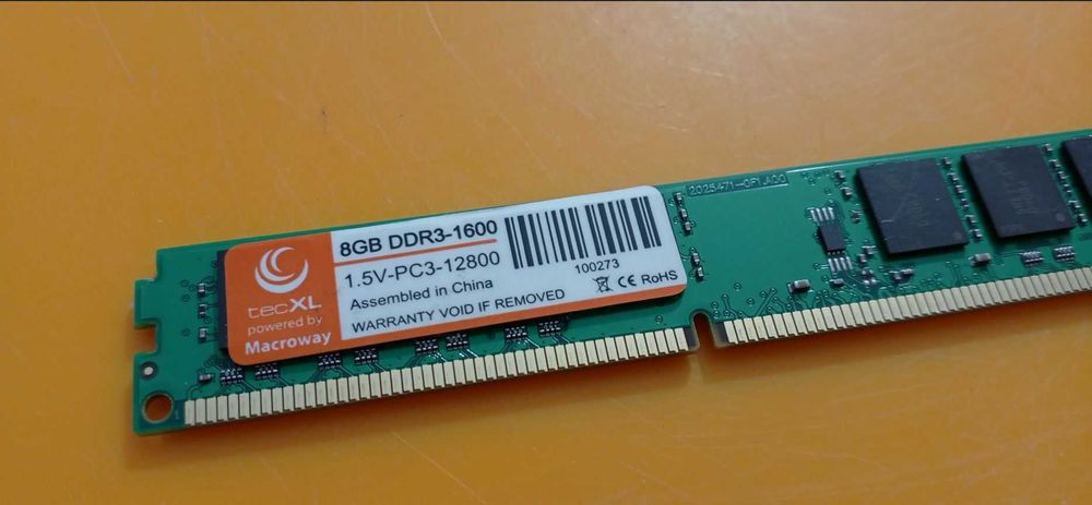 8GB DDR3 Desktop,1x8GB  TecXL by Macroway Varianta Slim,1600Mhz,CL11 Doble Sided