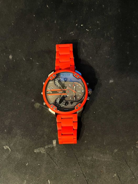 Diesel Men's Mr. Daddy 2.0 Two-Hand Red Steel Watch