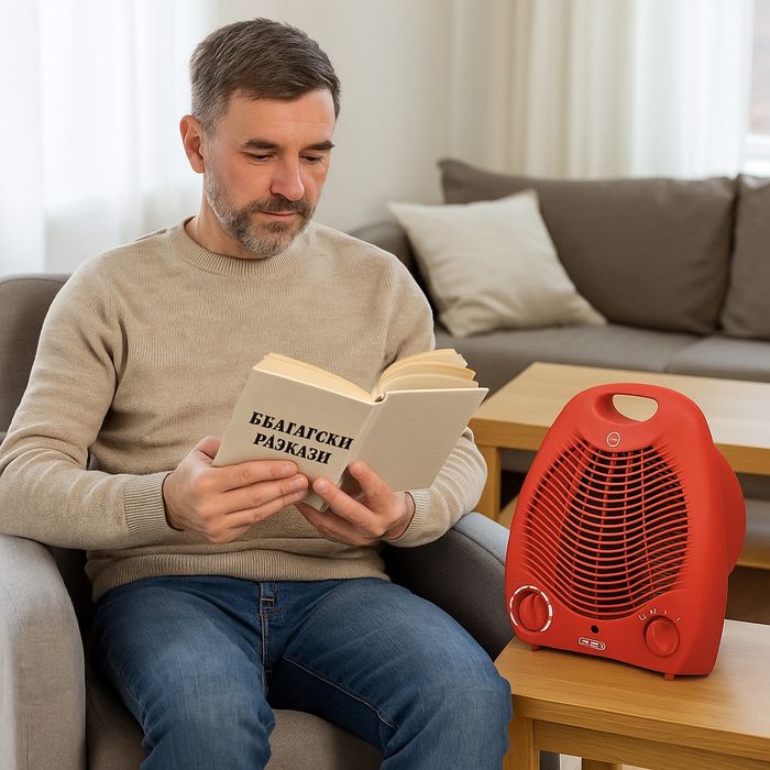 Отоплителна вентилаторна печка Rosberg R51970G – 2000W, бял/червен