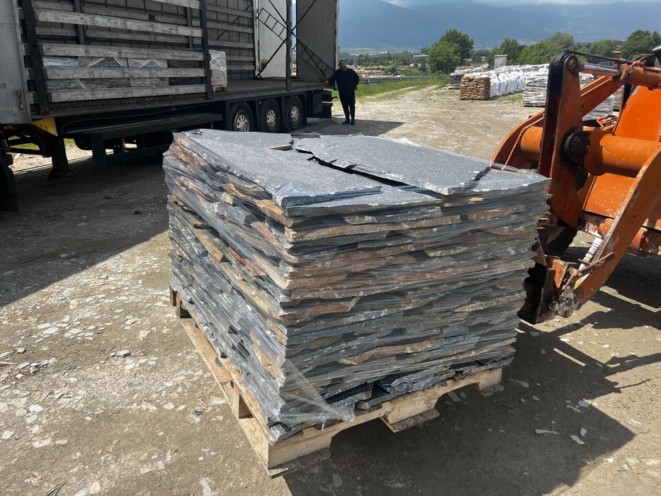 Гнайс Черен антрацит естествен камък подова настилка