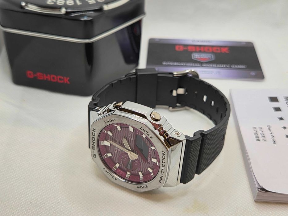 Ceas Sport Barbati Casio g shock GM 2100 Metal Black-PURPLE  Edition .Nou, Garantie 2 ani