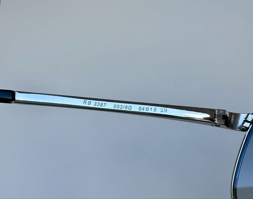 Ray Ban RB3387 Aviator Gunmetal Grey Gradient Italy