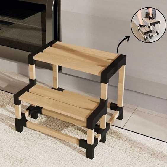 Помощно стъпало, за кухня, баня или килер, двойно, 38*39*38см