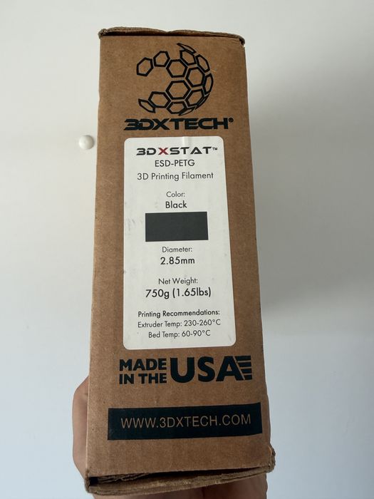 Filament imprimantă 3D 3DXSTAT ESD-PETG Black 2.85mm 750g – Nou