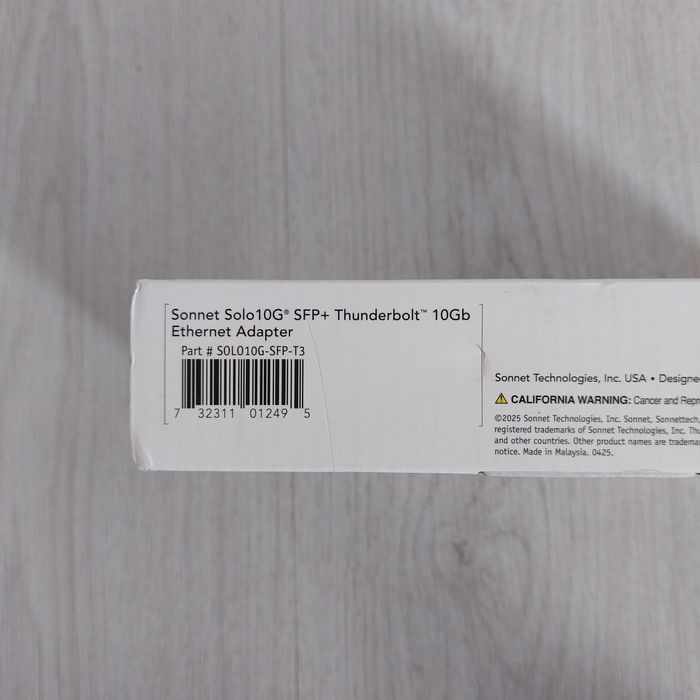 Sonnet Solo 10G SFP+ Thunderbolt 3 адаптер | 10Gbps Ethernet