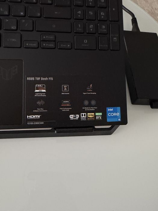 ASUS TUF Dash F15 Gaming – RTX 3060 | 32GB RAM | 512GB SSD | 144Hz + Cooling Pad