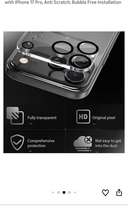 Iphone 17 pro uchun camera steklo 9h