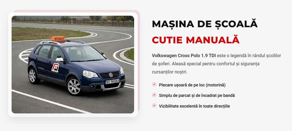 Școala de șoferi cat. B / redobândire permis / perfecționare auto / reexaminare traseu - Botoșani