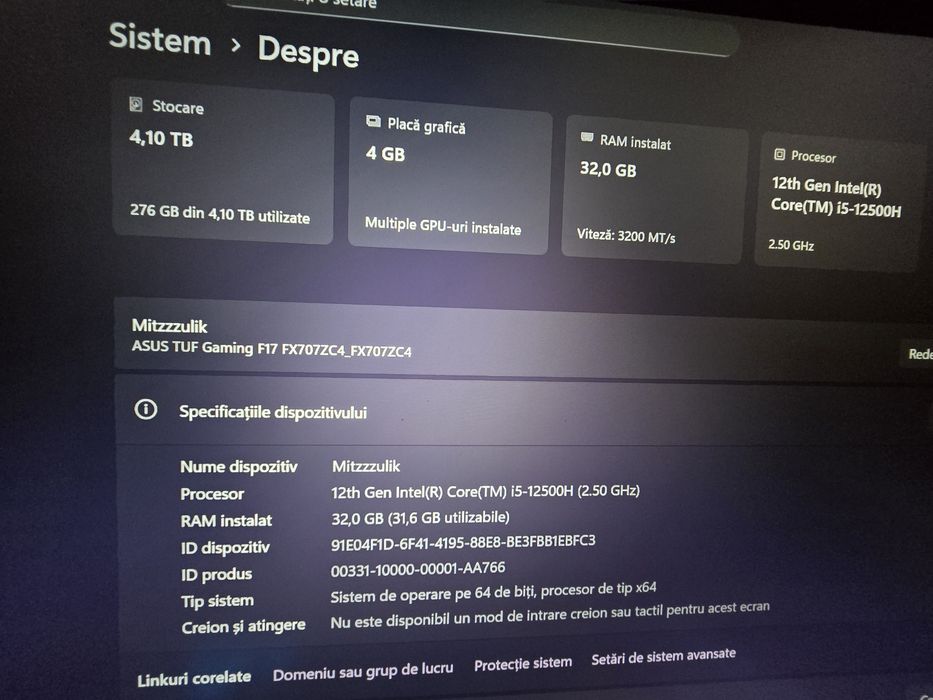 laptop gaming Asus tuf F17