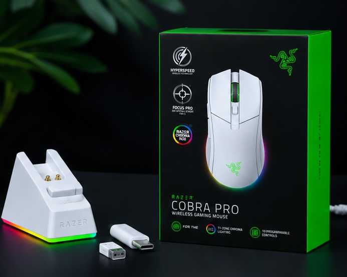 ! Игровая мышь Razer Cobra Pro Wireless White