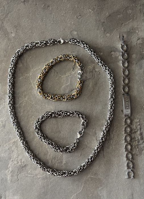 Мъжки гривни и ланец/гердан от медицинска стомана / бижута