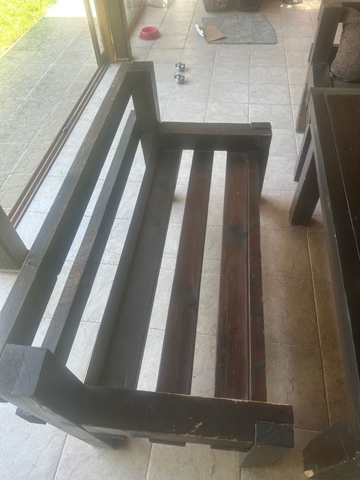 Дървени маси , пейки и табуретки за барбекю- комплект