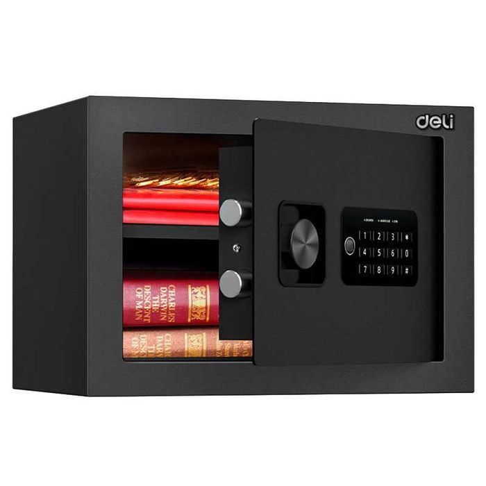 Сейф DELI "ET530" электронный замок + ключ, 350х250х250 мм, 5,3 кг,