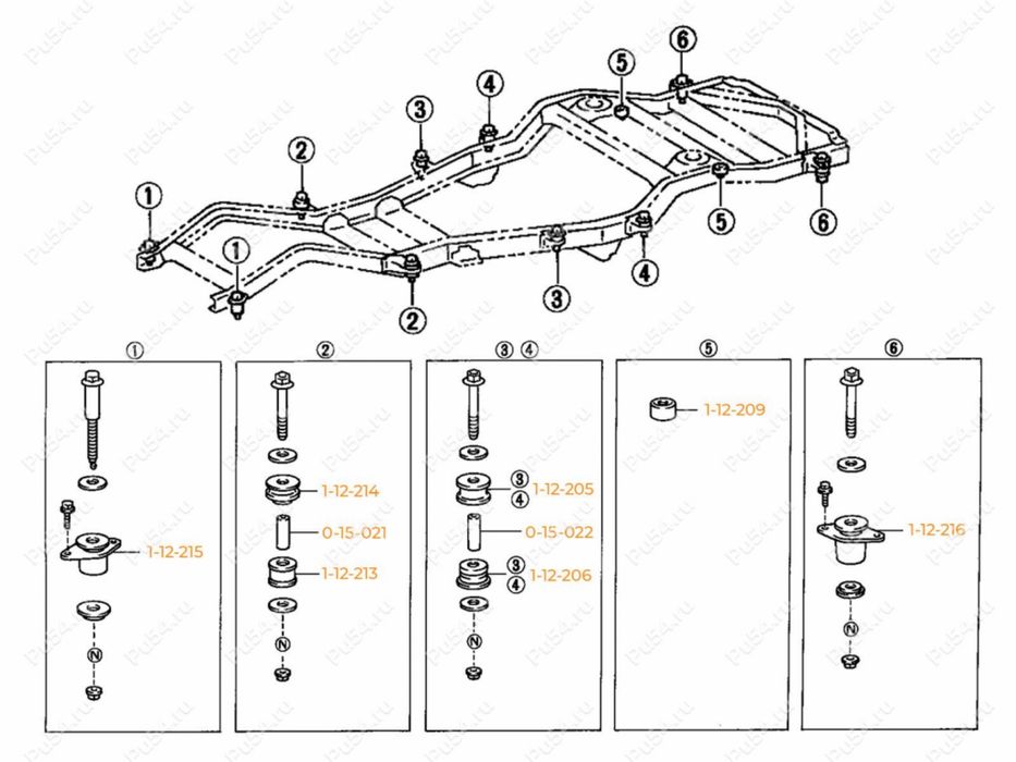 Подушки кузова Land cruiser 100