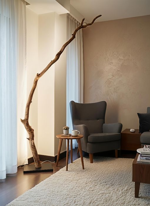 Lampa din lemn natural