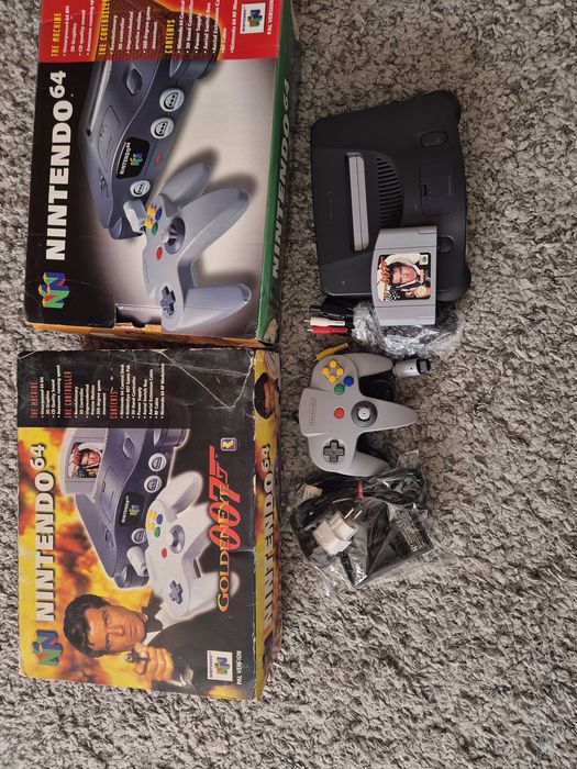 Nintendo 64, complet cutie originala, ediție Golden Eye + jocuri G.E.7