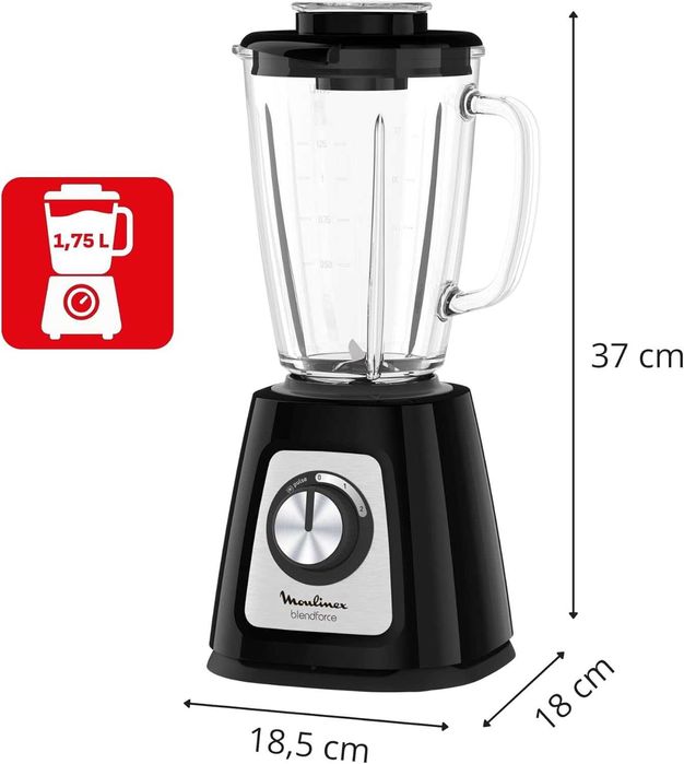 Блендер Moulinex BlendForce Glass 800W, Стъклена кана