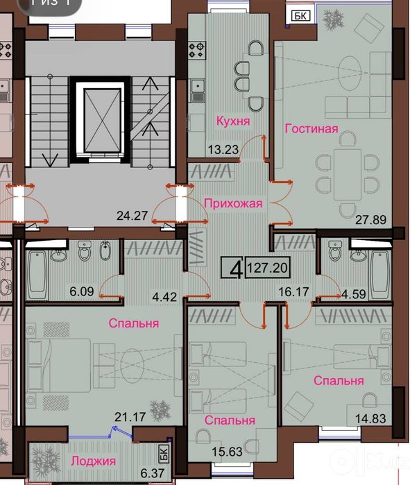 4-комнатная 127 м² | GABUS | Мирабадский район