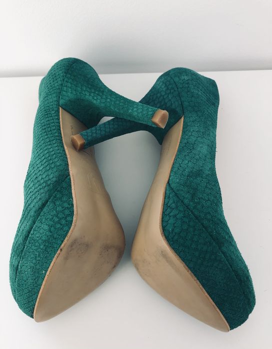Pantofi verzi cu toc inalt