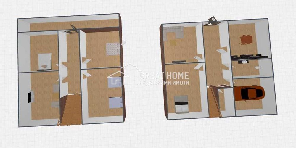 Двуетажна тухлена къща в живописното село Васил Левски!! Гараж!!