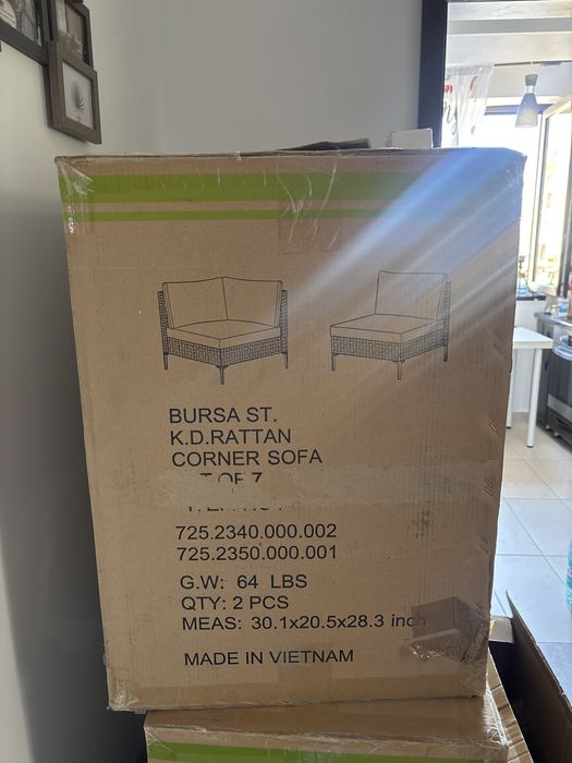 Set colțar grădină / terasă Grand Patio Bursa, ratan sintetic, nou în cutie