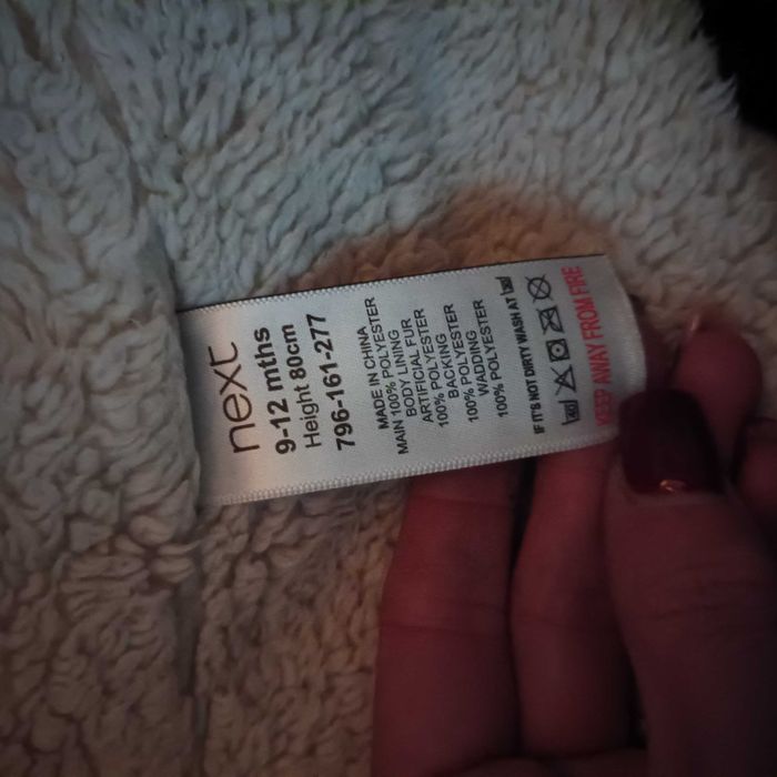 Яке Next за момиче с каракул 80см