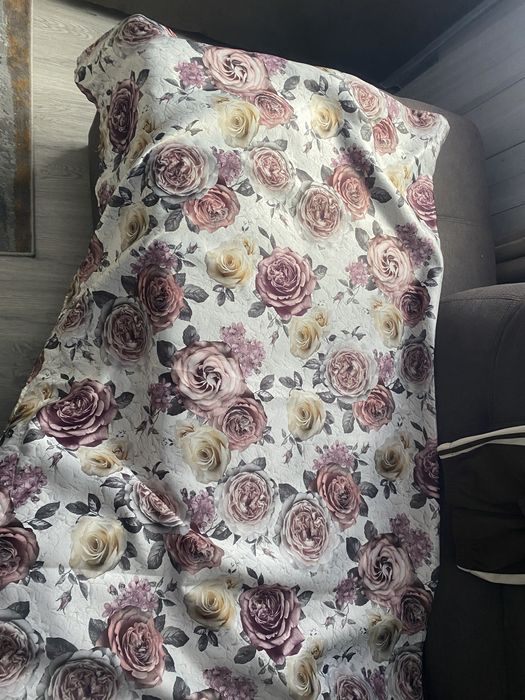 Set draperii imprimeu cu trandafiri