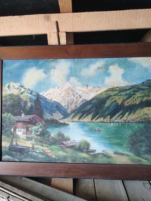 Tablou pictat pe panza vechi