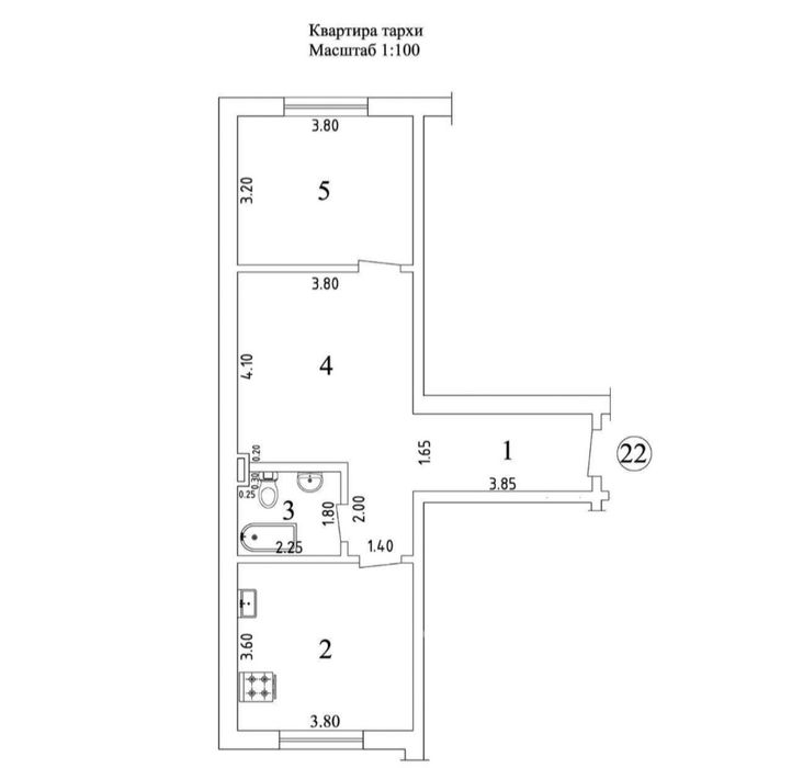 (5) Ялангач 2/6/6 55м² ЖК  Миллениум