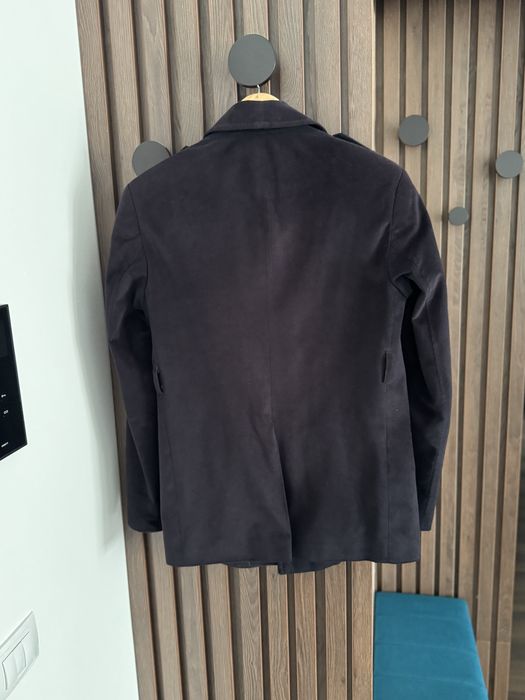 Sacou toamna maro si bleumarin