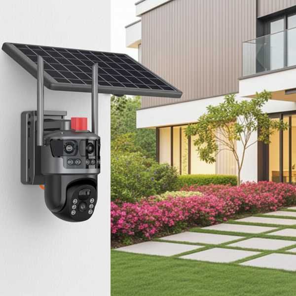 T21 Соларна 4G 12MP камера 4 обективa нощно виждане Full HD