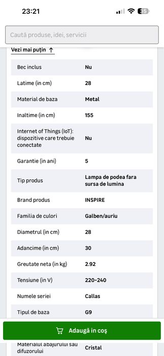 Lampa/Veioza Podea