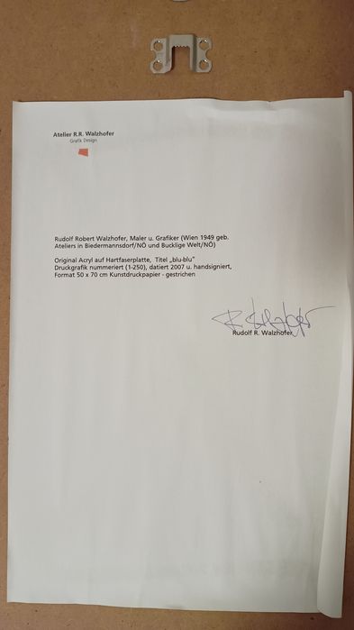 Tablou Rudolf Robert Walzhofer anul 2007