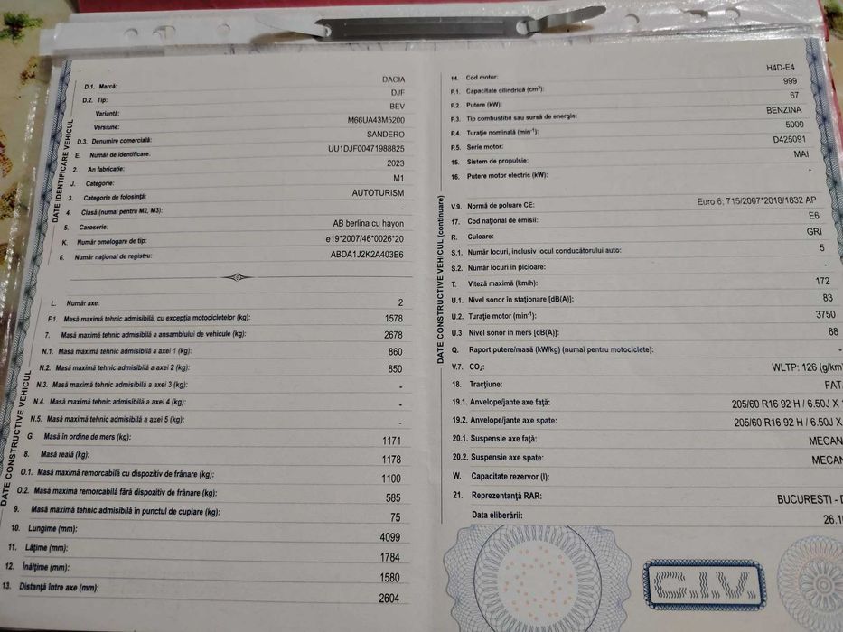 Vand Dacia Sandero tinuta in garaj 2078 km