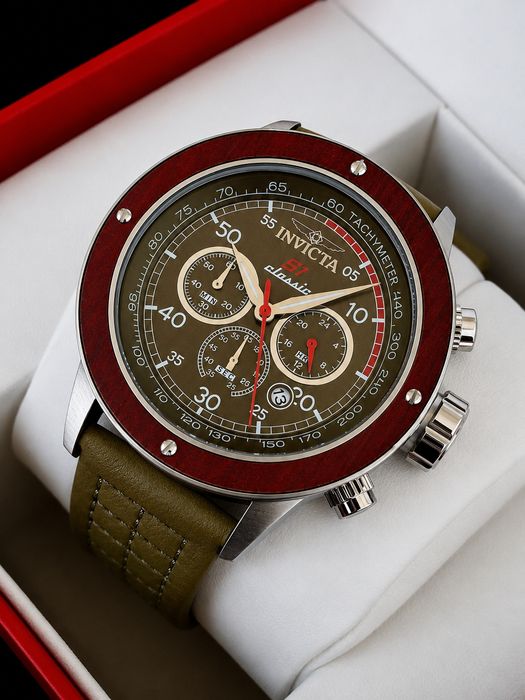 INVICTA S1 Rally Classic Olive green 49 mm, Инвикта нов ръчен часовник