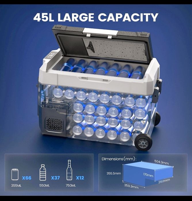 Frigider portabil 45L cu Bluetooth