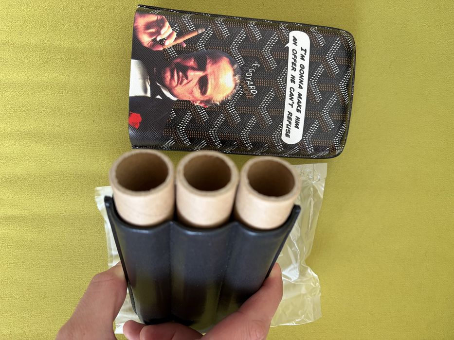 Луксозен Кожен Калъф Goyard за Пури